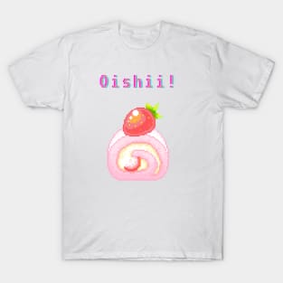 Kawaii Pixel Oishii Dream Dessert ( strawberry & Cream Cakee Roll) T-Shirt